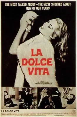 398966 La Dolce Vita Film Marcello Mastroianni Anita Ekberg WALL PRINT POSTER CA • $38.58