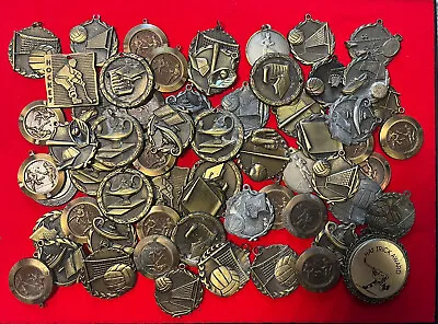 Lot Of 59 Mixed Award Medals And Medallions Brass/Steel. • $49