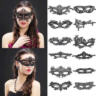 £2.39 • Buy Women Lady Black Lace Hollow Eye Mask Sexy Animals Masks Fancy Dress Party Masks