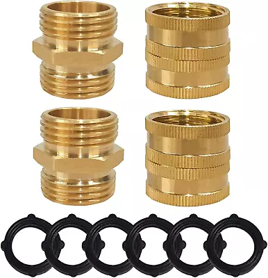 Garden Hose Adapter Male To Male Female To Female 3 / 4 Inch Brass Connector 4 • $10.08