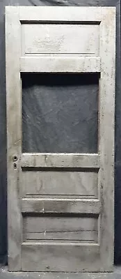 31.5x79  Antique Vintage Old Reclaimed SOLID Wood Wooden Entry Door Panels Glass • $349.99