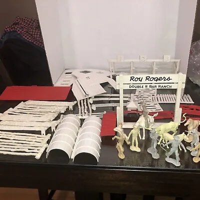 Roy Rogers Double R Bar Ranch Playset Parts & Cowboy Figures By Marx As Is! • $45