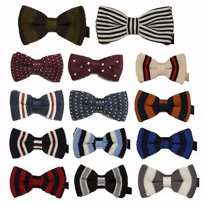 £3.99 • Buy Mens Boys Pre-tied Wedding Event Prom Kintted Knit Bow Tie Clip Dotuk