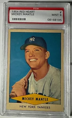 Mickey Mantle 1954 Red Heart Dog Food PSA 9 MINT • $26999.99