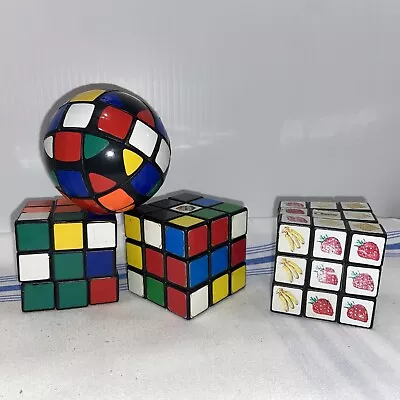 Vtg 80s 2 Rubiks Cube Rubiks Round  & Chex Cereal Rubiks Cube Lot • $22