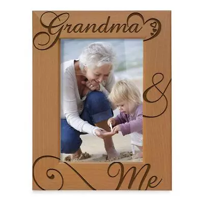 Grandma And Me Engraved Natural Wood Picture Frame I Love You Grandma Grand... • $39.80