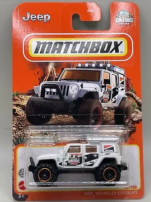 2022 Matchbox White Jeep Wrangler Superlift Adventures #99 • $2.10