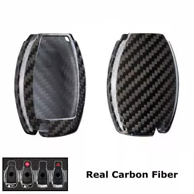 Real Carbon Fiber Car Key Case Cover For Mercedes-Benz C E S CLS GLK W203 W212 • $38.50