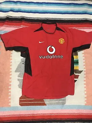 Nike Manchester United Vodafone Football Home Shirt Jersey Red Size Medium 03/04 • $50