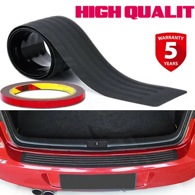 Black Rubber Rear Trunk Edge Guard Scratch Protector Cover Mat W/ Tape For Cars • $10.99