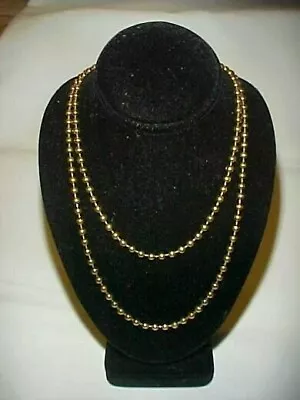 VINTAGE JAPANESE SOLID BRASS BALL 3.5mm CHAIN 36  ENDLESS NO CLASP NECKLACE R628 • $0.99