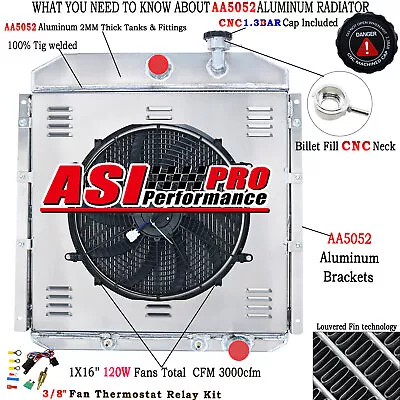 ASI 4 Row Radiator Shroud Fan For GMC Truck 1955-1959 4.4L 5.2L 5.3L 5.7L 6.1L • $309