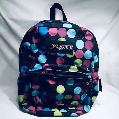 JANSPORT SUPERBREAK BLACk LABEL BACKPACK LARGE POLKA DOTS CIRCLES SUPER BREAK • £19.28