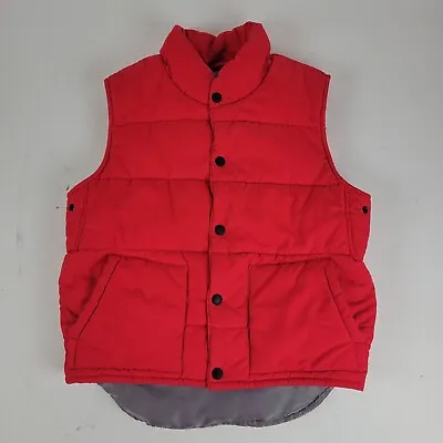 VTG Marty McFly Style Puffer Vest Mens Small Red Insulated Giordano • $24.99