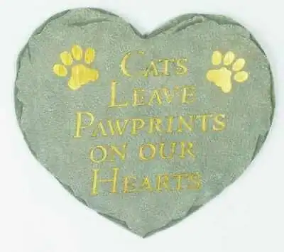 CATS LEAVE PAWPRINTS ON YOUR HEART Memorial Garden Stepping Stone 9.5   By Spoon • $29.79
