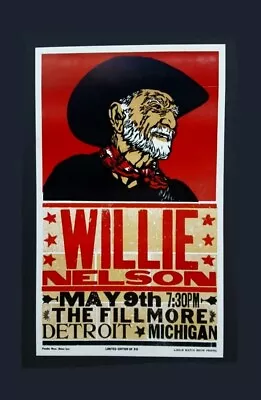 WILLIE NELSON #/50 Detroit MI Hatch Show Print THE FILLMORE 2010 Concert Poster • $279