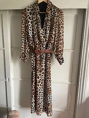Zara Leopard/Animal Print Long Sleeve Dress L - Brand New W/tags • £35