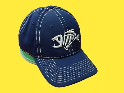 G Loomis Adult Flex M/L Blue Hat Baseball Cap Fishing White Fish Skeleton Logo • $14