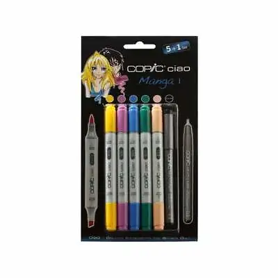 Copic Ciao Pens - 5 + 1 Manga Set 1 - Graphic Art Markers Pens + Fineliner • £21.99