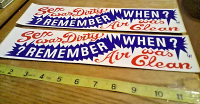2 Original VINTAGE 70's BUMPER STICKERS Humor Remember When Sex Was Dirty And .. • $10