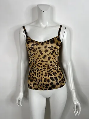 Vtg Dolce & Gabbana Brown Leopard Print Knit Top 40 S • $155