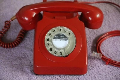 Vintage GPO 746 RED Dial Telephone Working BT Dated 1970's • £48