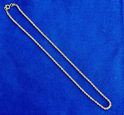 Vintage 14K Gold Rope Chain 17  4.2GR 2.5MM Maker's Mark • $184.55