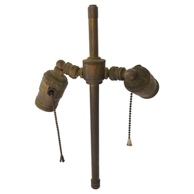 $74.99 • Buy Brass Double Cluster Lamp Vintage Light Top Pull Chain Socket Part Antique 