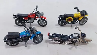 Lot Of 4 Vintage Diecast Plastic Kawasaki Motorcycles Suzuki Hong Kong TC-124 • $17.97