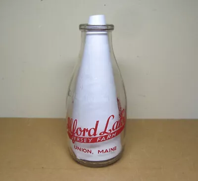 Quart Milk Bottle Nichols Dairy  Union Maine • $12.95