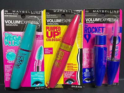 3 X Maybelline Volum’Express Mascara Mega Plush 270 & Pumped Up 214 & Rocket 400 • $24.99