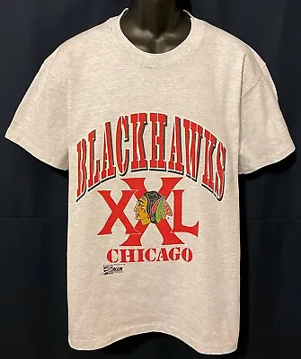 Vintage 1990 NHL CHICAGO BLACKHAWKS SALEM XXL Style T-Shirt NEW Old Stock LARGE • $29.95