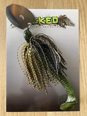 WHACKED LURES AUST ~ 3/4oz CHATTERBAIT ~ GUPPY GREEN ~ Paddle Tail Trailer • $15