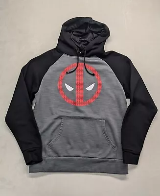 Marvel Deadpool Hoodie Sweatshirt Men's Medium Gray Black Pullover Hooded • $10.48