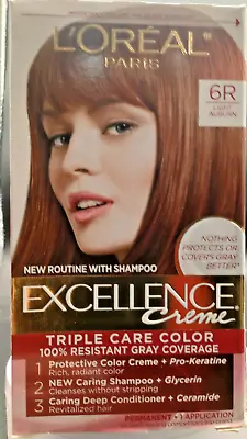 (1 Ct.) L'Oreal Paris - Excellence Creme Permanent Hair Color - #6R Light Auburn • $12.49