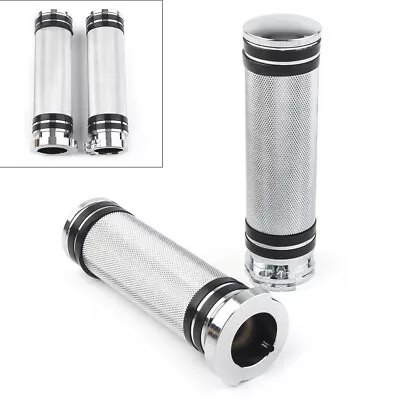 For Sportster Dyna Softail Touring V-Rod 1 Inch Chrome Handlebar Hand Grips • $23.74