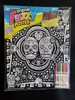 (2) Fuzzy Poster Velvet Poster With Markers Ages 8+ (16x20in) Skull Design Art • $18.95