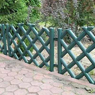 £39.95 • Buy Garden Fence Lawn Edging Plastic Picket 3.5m Fencing 5 Panels GREEN Flexible