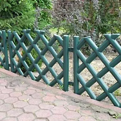 Garden Fence Lawn Edging Plastic Picket 3.5m Fencing 5 Panels GREEN Flexible • £49.95