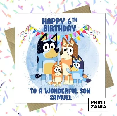 Personalised Bluey Bingo Birthday Card Son Nephew Cousin Grandson Friend MX • £2.99