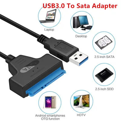 USB3.0 To SATA 2.5  Hard Drive HDD SSD Adapter Converter USB SATA Cable External • $6.99