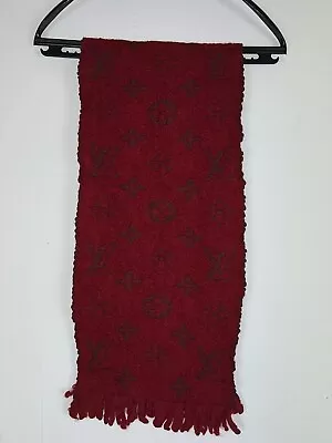 Louis Vuitton Lv Logomania Red Scarf│ Long Muffler Monogram Escharpe • £80