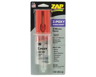 Zap Z-poxy Quick Shot 5 Minute Epoxy For Wood Metal Leather Ceramic Glass • £9.72