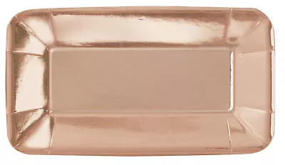 £3.25 • Buy Rose Gold Canape Plates Metallic Foil Paper Party 13 X 23cm Appetiser Plates X 8