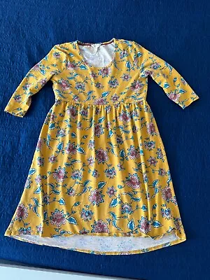 Matilda Jane  A Place In The Sun  Yellow Floral Dress Size M 3/4 Sleeve #266240 • $20