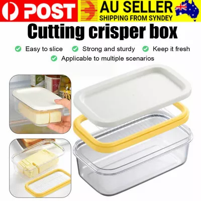 Butter Box Cutting Food With Lid Rectangle Container Storage Dish Cheese Keeper • $15.49