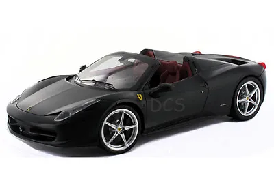 Hot Wheels Elite Ferrari 458 Italia Spider Flat Black1/18 Diecast Car X5485 • $89.95