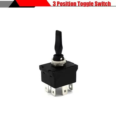 12V Black DPDT 6 Pin 3 Position On / Off / On Toggle Momentary Switch For Boats • $11.39