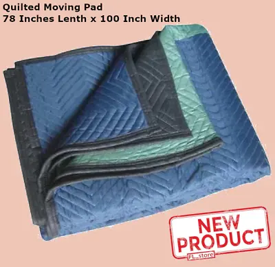 Quilted Moving Pad 78x100 Inches Furniture Packing Non Woven Blue Black NEW • $22.95