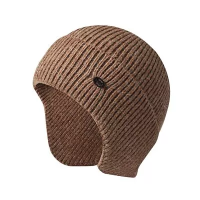 Beanie Hat With Earflaps Winter Warm Men Knitted Outdoor Ski Skull Cap - Caramel • $29.45